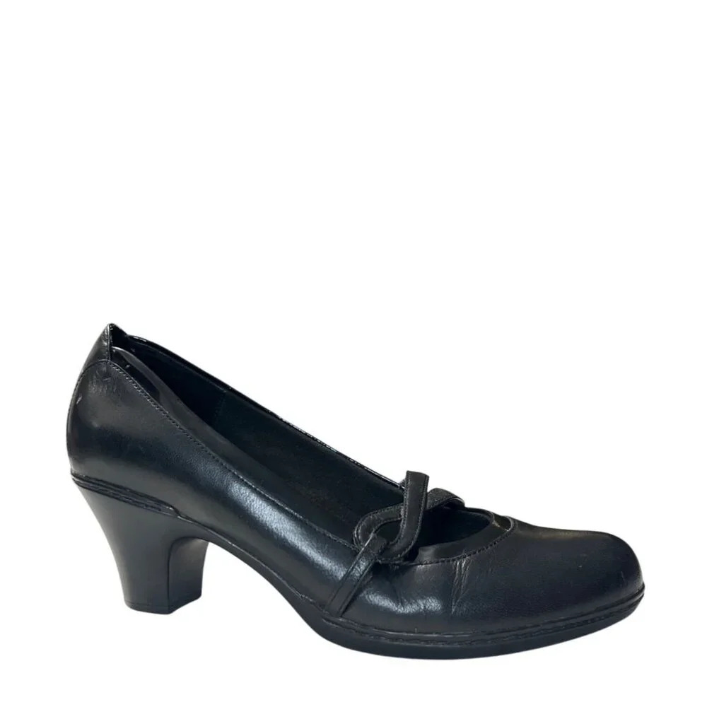 Clarks Womens Black Leather Heels 2.5 Inch Size 8.5 - Picture 10 of 10